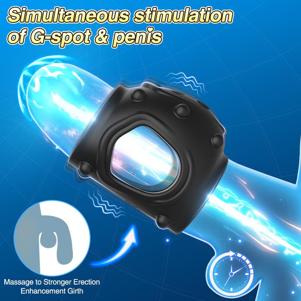 Cock Ring Vibrator Penis Extender Sex Toy For Couple Penis Sleeve Massager For Men Delayed Ejaculation Stimulator Penis Enlarger