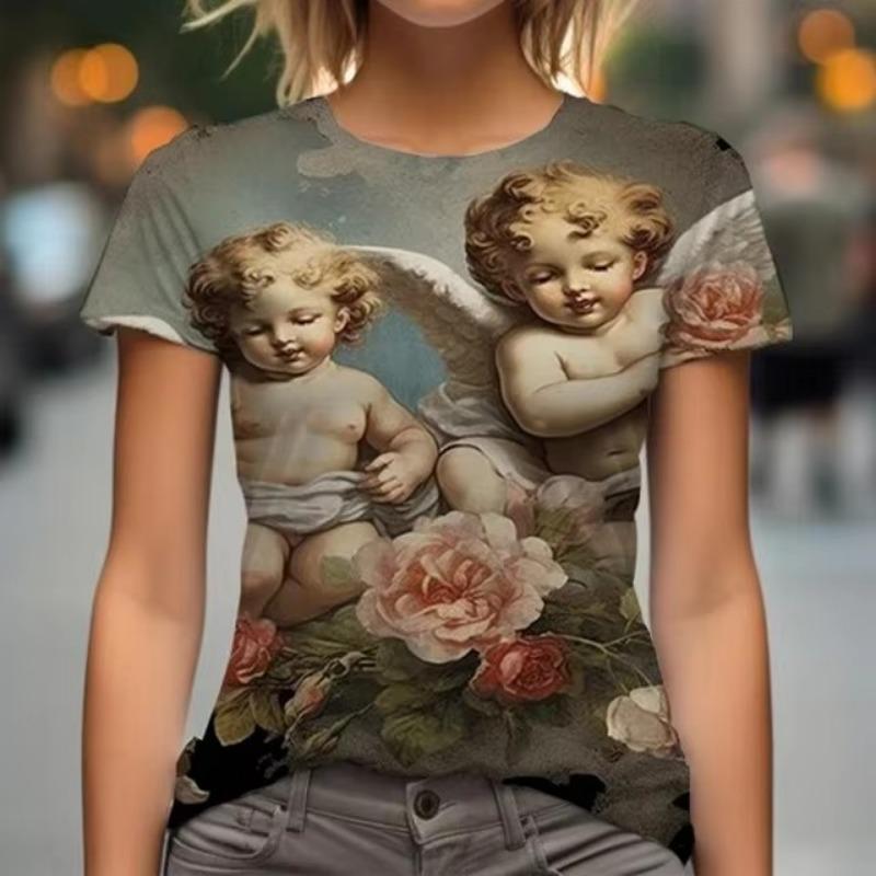 Футболки Summer Angel Baby с 3D-принтом для женщин — фото 9