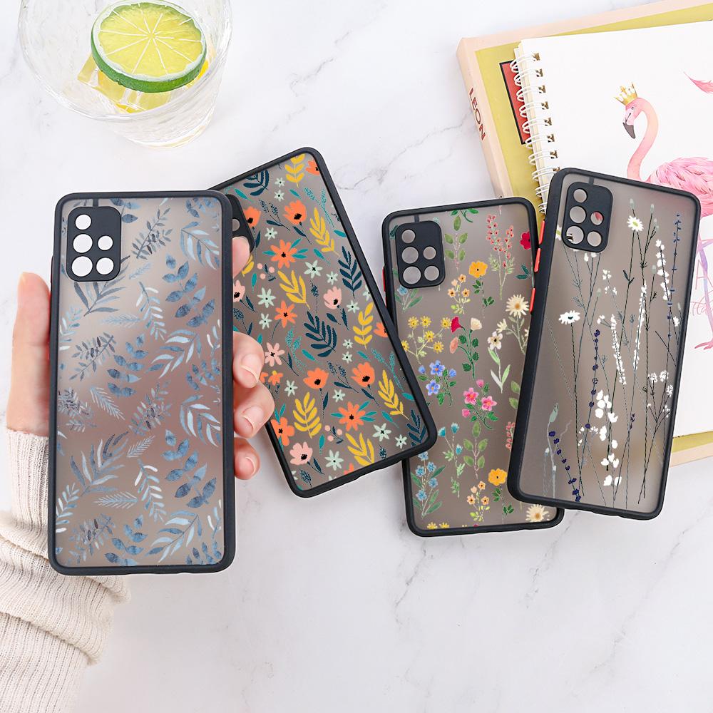Ματ Θήκη Λουλούδι Για Samsung A05 Funda Galaxy A55 5G A54 A53 A52 A35 A34 A33 A14 A13 A12 A22 A23 A32 A51 A72 A73 M31 Σκληρή Θήκη