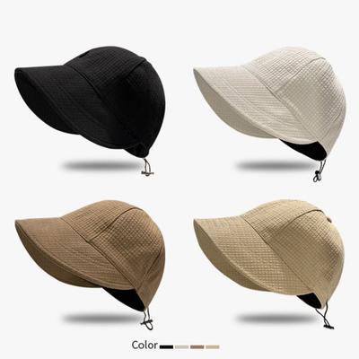 Women's Drawstring Waffle Pattern Baseball Cap, Fashionable Sun Protection Beach Travel Sun Hat, Suitable for Spring & Summer