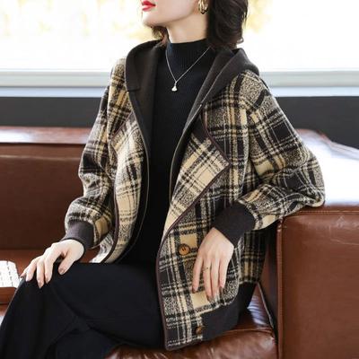 Coat for Women Thickened Hooded Fake Two-Piece Winter Casual Oversize Double Layer Jacket
