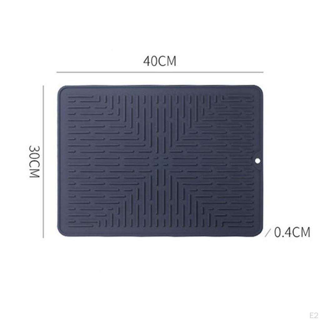 Drain Pad, Large Dish Drying Heat Resistant Silicone Pad Table Accessory