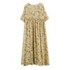 Plus Size Summer Retro Flower Print Short Sleeve Dress Large Size Women Casual Loose Maxi Holiday Floral Dresses