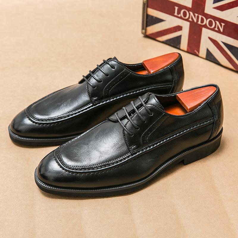 

Fashion Classic Men Derby Shoes Luxurious Comfortable Fashionable Small Leather Shoes Men Business Office Brand Formal Shoes Sizes 38-46 38 чёрный