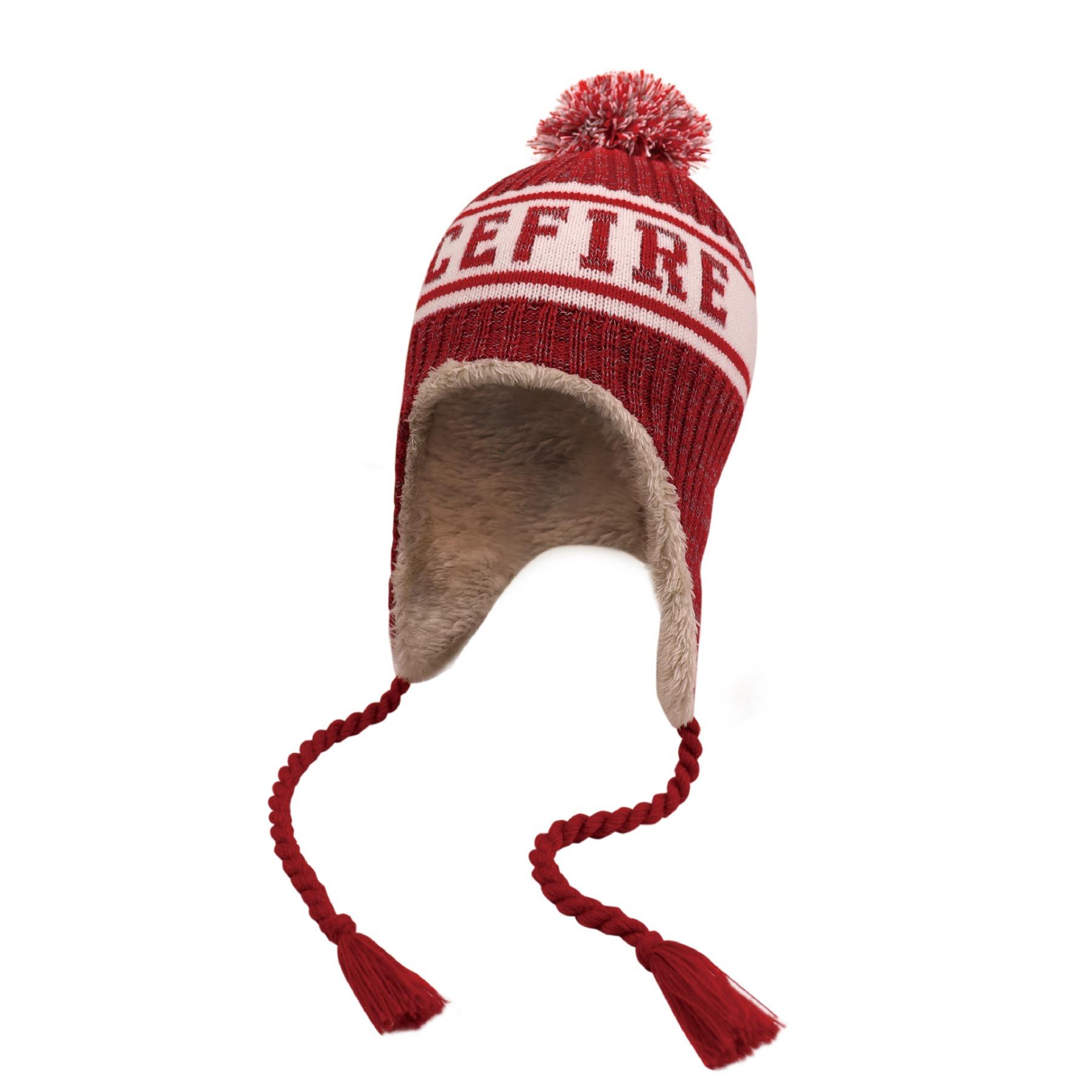 

Защита от холода, защита ушей, теплая шапка-пуловер, женская бордовая шапка, бахрома, шерстяная шапка с косами, плюшевая рождественская шапка Lei Feng бордовый