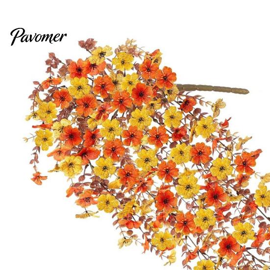 Maintenance Free Greenery Artificial Hanging Fall Flower, Realistic Plastic Cascading Vines Textures Fake Green Leaf Garland Plant, Maintenance-free