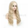 Golden Long Curly Wig Women Synthetic Heat Resistant Hairpiece Natural Look Full Cap