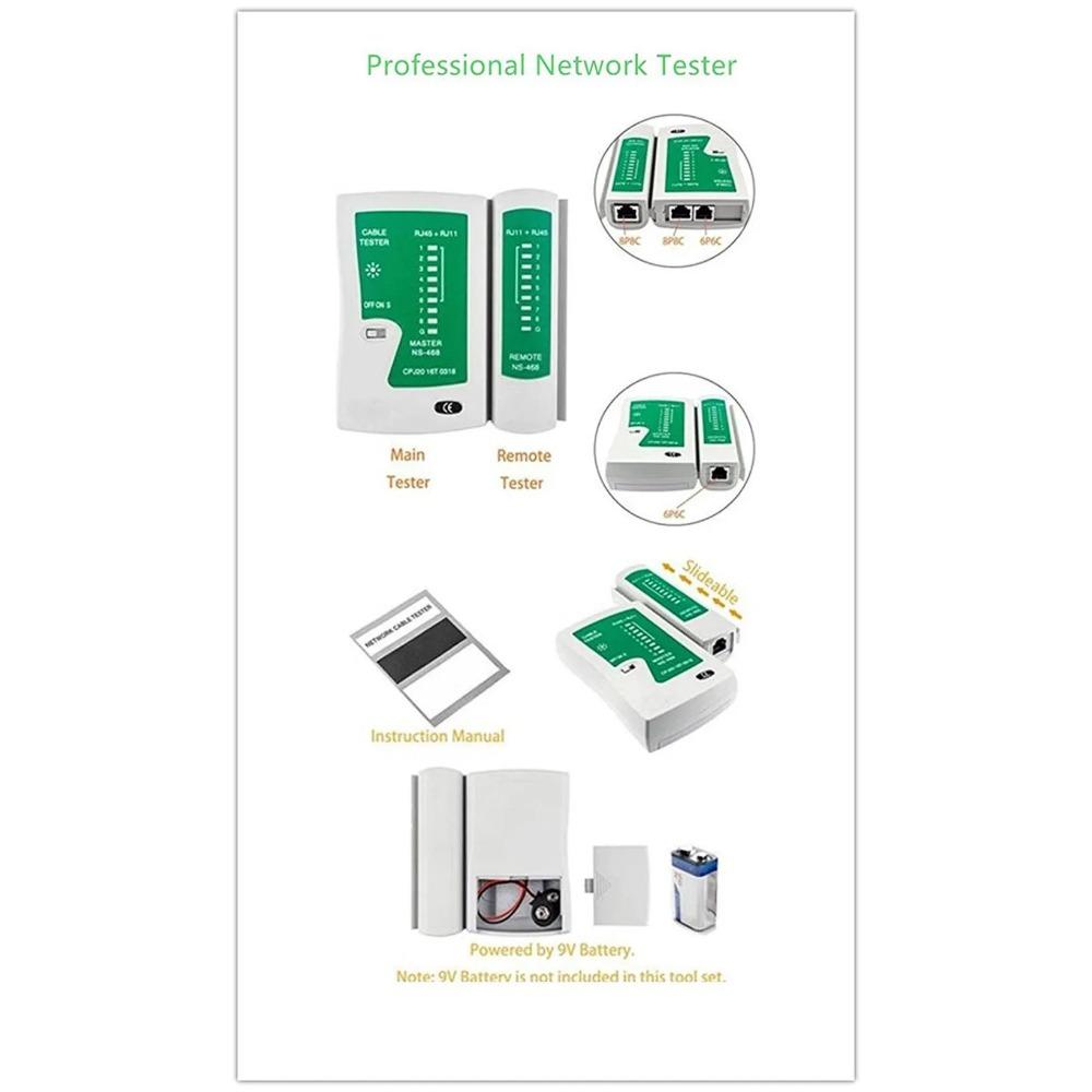 Network Tool Kit Professional Portable Ethernet Computer Maintenance LAN Cable Tester Crimper Cutter Repair Set with Bag
