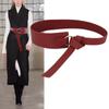 Brown Belt Women's Versatile Coat with Dress, Sweater, Cinched Waist, Knotted Waist Seal, Black Belt, Fashionable and Trendy