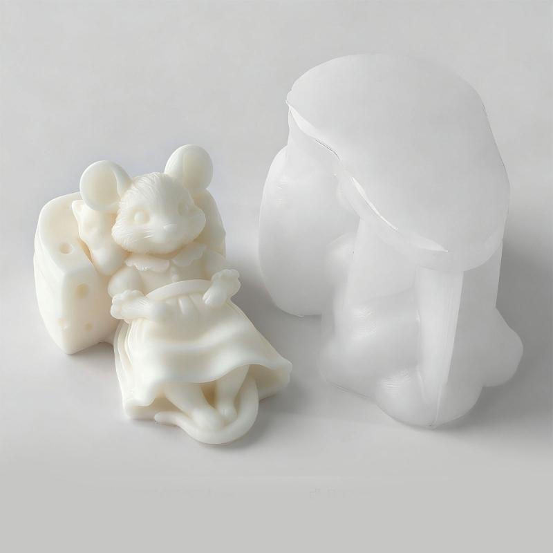 Stereoscopic Mouse Candle Making Silicone Mold Food Safe Easily Release Perfect For DIY Enthusiasts Gift Crafting