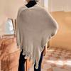 Women's Fashion Temperament Casual Hair Ball Fringe Cape Sweater Bucket Coat