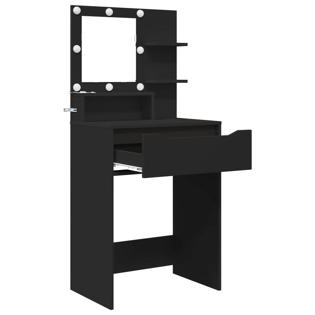 Bedroom Vanity Table with Shelf Black 80 x 39.6 x 135 cm