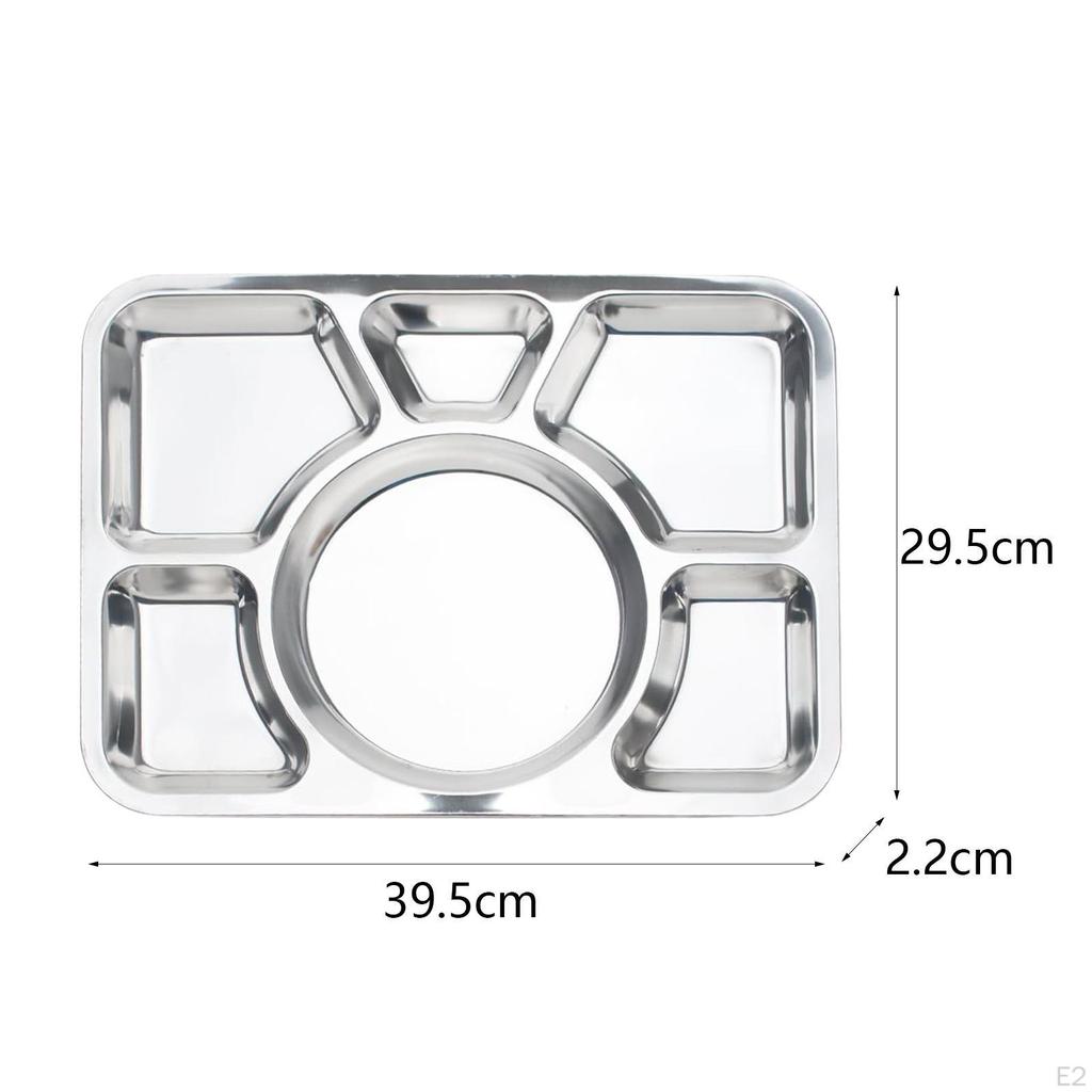 Partition Plate Compartment Dinner Portion Control Serving Platter Reusable