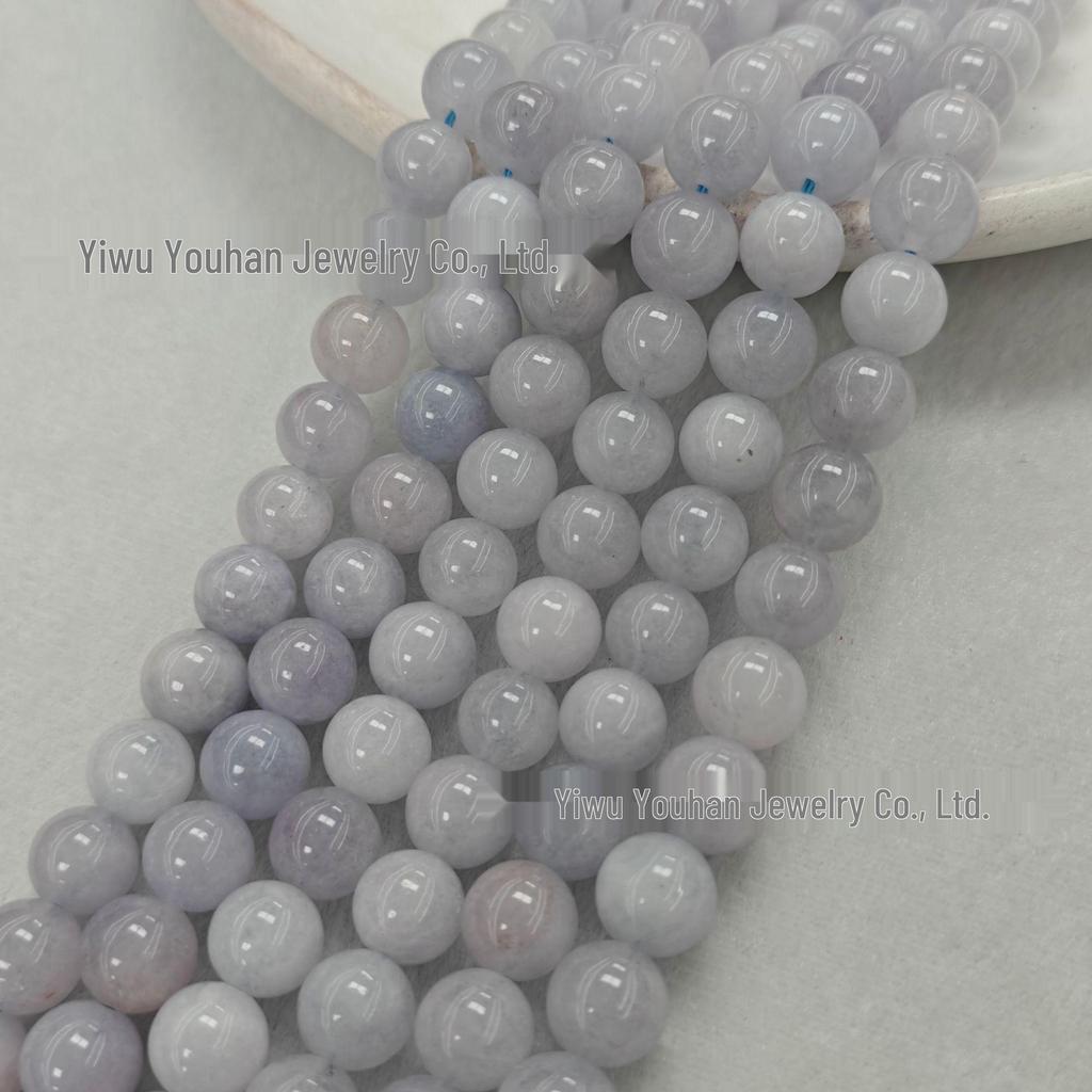 Natural White Stone Enhanced 6-10mm Round Beads String for Three-Color Alxa Bracelet Necklace Accessories