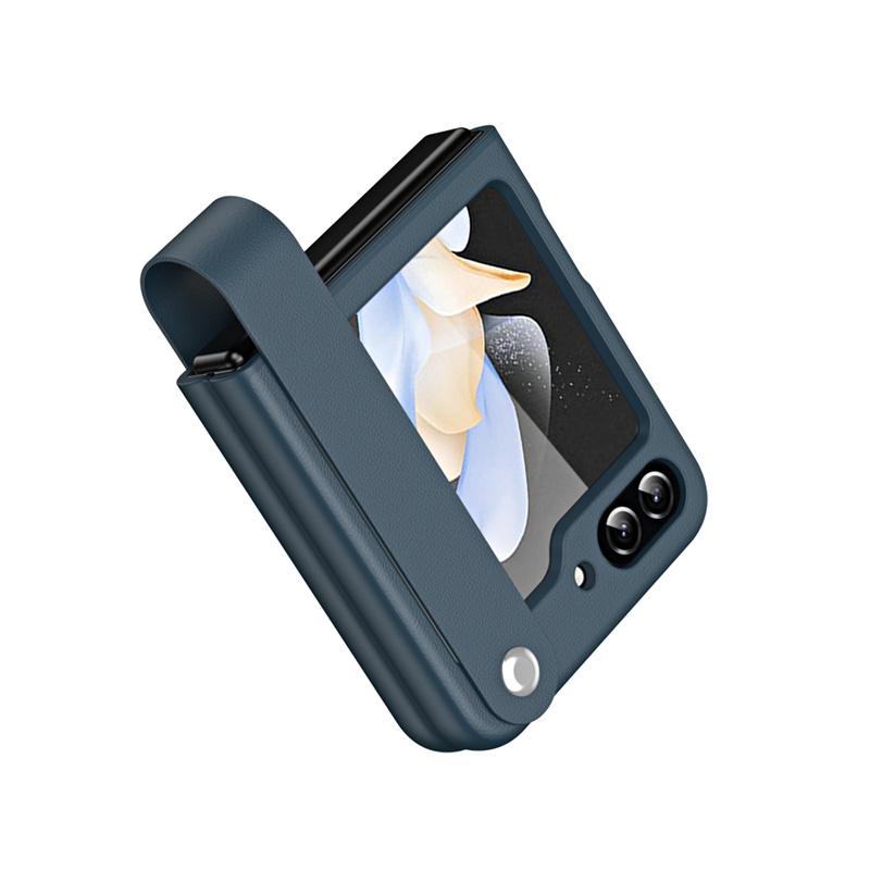 Ultra Thin Skin Friendly Matte for Samsung Galaxy Z Flip 7 FE 6 5 4 3 Case Hand Strap Stand Premium Leather Protective Cover