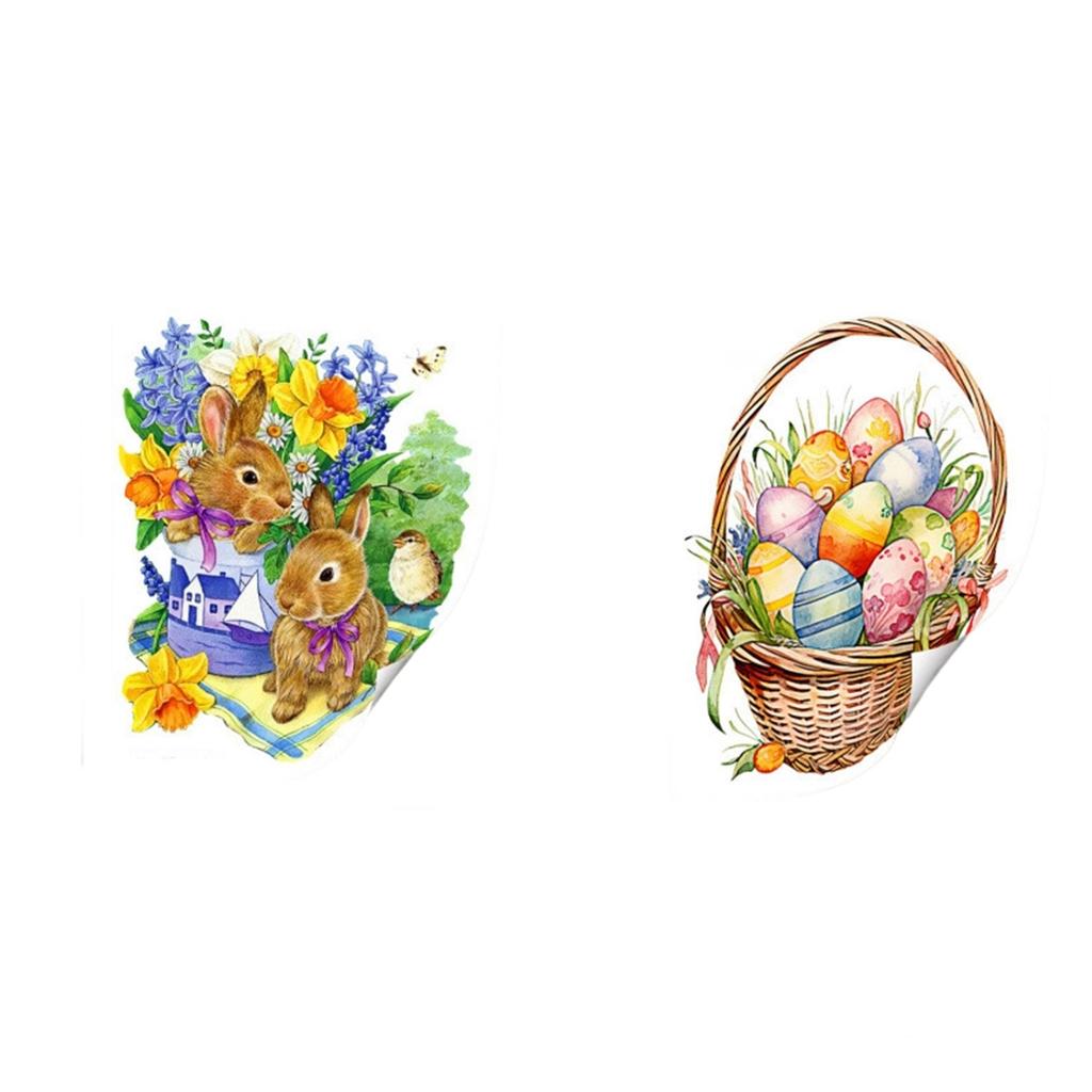 Easter Themed Easter Egg Wall Stickers, Wall Decorations, Holiday Decoration Stickers, PVC Self-adhesive Stickers