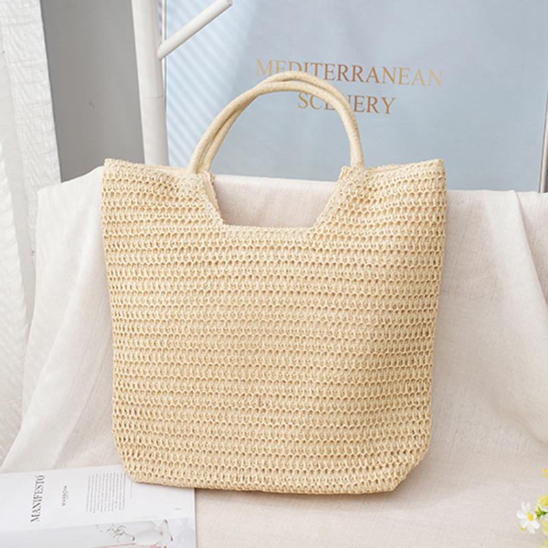 Popular And Spring Summer Yogodlns New Large Capacity Straw Woven Bag Holiday Beach Bag Women Versatile Ins Handmade Shoulder Bag Tote Bag