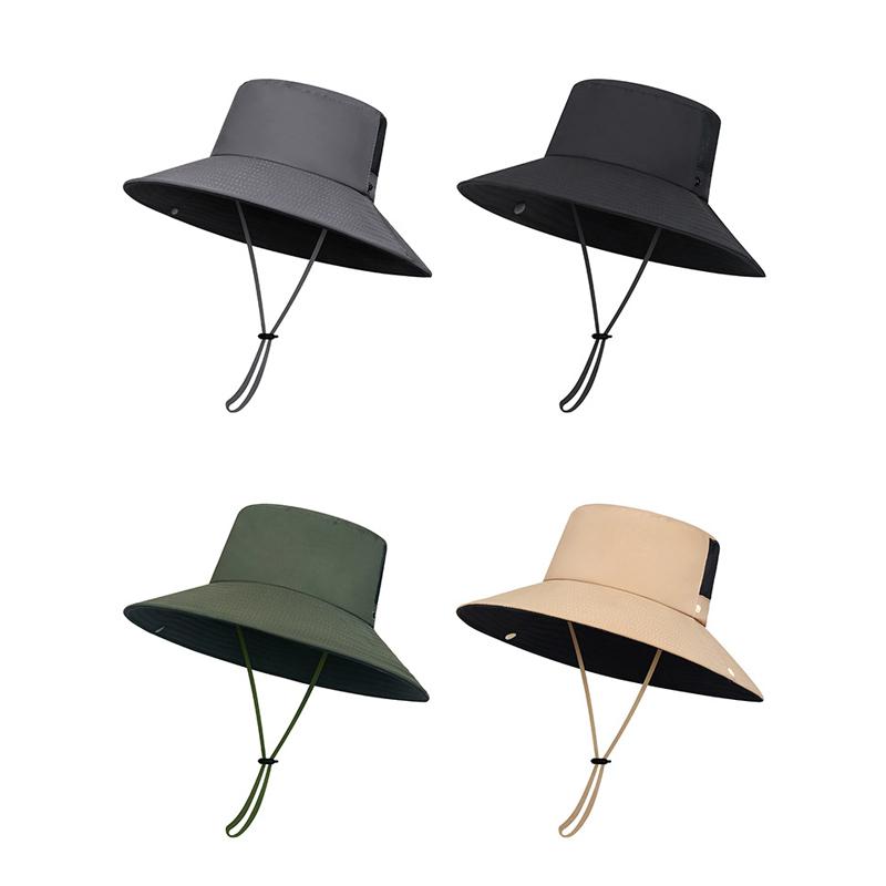 Summer Anti-Splashing Large Eave Sunshade Hat Outdoor Foldable Breathable Fisherman Hat