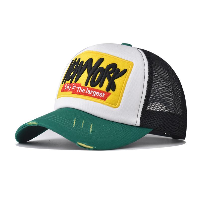 New York Summer Mesh Cap With 3d Embroidery And Sun Blocking Features For Adults