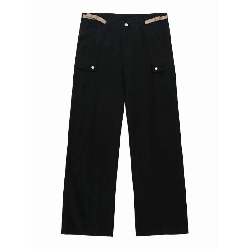 

Men s Beige Cargo Pants Casual Oversized Pocket Detail Streetwear Bottoms M