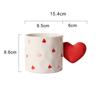 Creative Heart Shaped Ceramic Mug High Beauty Polka Dot Coffee Mug Office Cute Milk Cup Breakfast Cup Household Water Cups