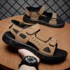 Sandals Men's Summer New Casual Large Size Middle-aged Velcro Non-slip Beach Sandals