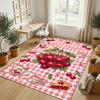 Floral Garden Theme Crystal Velvet Rug Personalized Custom Name Text Soft Floor Mat Home Decor