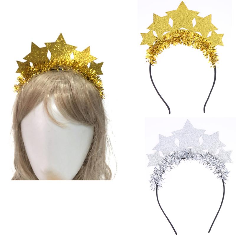 Christmas New Year Party Headband Glitter Star Hair Hoop Hair Accessories Carnival Tinsel Hair Bands Decoration