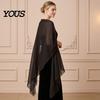 Comoda Coperta per Eventi Speciali Sciarpe e Coprispalle da Donna Abiti da Sera, Foulard da Matrimonio Trasparente Sposa, Sciarpa in Chiffon Morbida Abito Formale Donna, Elegante