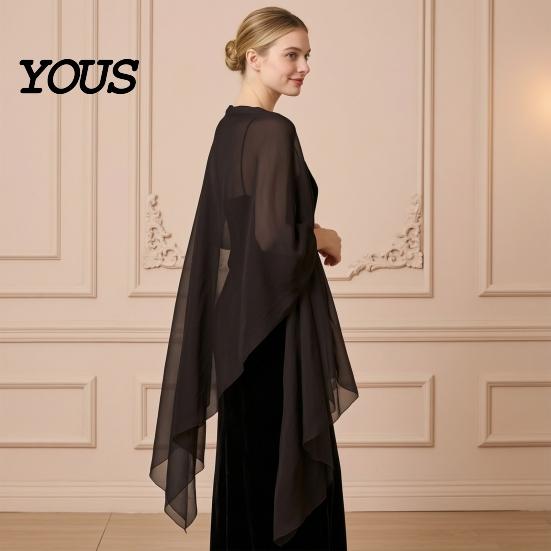 Comoda Coperta per Eventi Speciali Sciarpe e Coprispalle da Donna Abiti da Sera, Foulard da Matrimonio Trasparente Sposa, Sciarpa in Chiffon Morbida Abito Formale Donna, Elegante