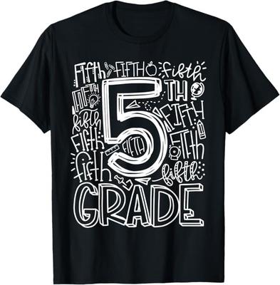 5th Grade Typography Team Fifth Grade Teacher Back To School T-Shirt