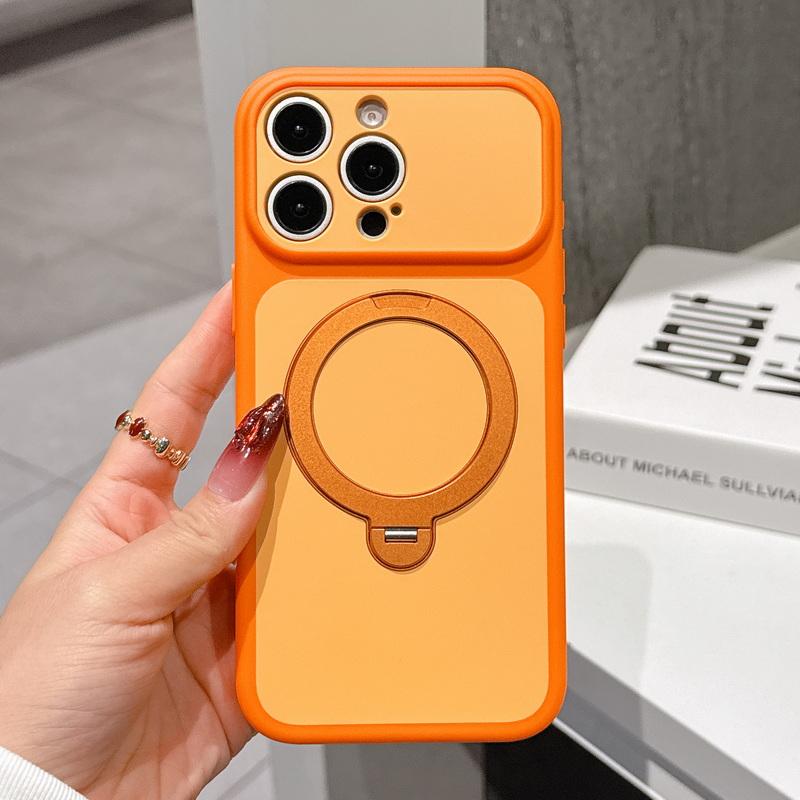 Magnetic Ring Holder Case For iPhone 17 16 15 14 13 Pro Max Luxury Contrast Color Skin Feel Hybrid PC Shockproof Matte Phone Stand Cover