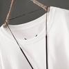 Damen locker geschnittenes Baumwoll-T-Shirt in mittlerer Länge