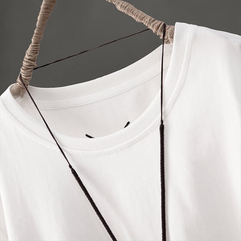Damen locker geschnittenes Baumwoll-T-Shirt in mittlerer Länge