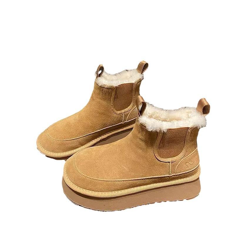 Chelsea Handsome Snow Boots for Women's Winter New Thick-soled Velvet Anti-short Tube Thermal Cotton Shoes for Women