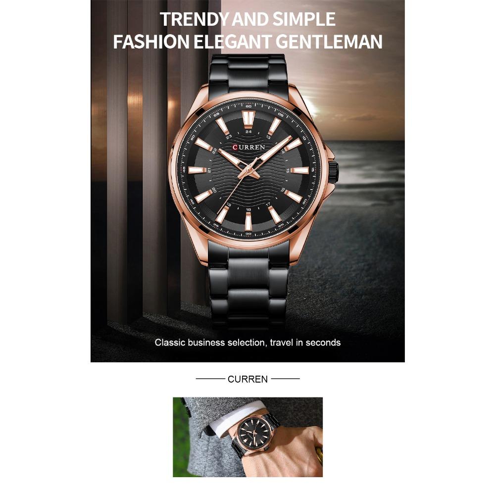 CURREN Classic Simple Stainless Steel Quartz Wristwatches Fashion Brand Men's Watches With Luminous Hands