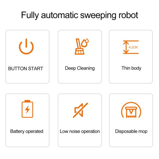 1 Set Sweeping Robot Low-Noise Operation Automatic Sweeping Vacuum Robot Intelligent Vacuum Cleaner