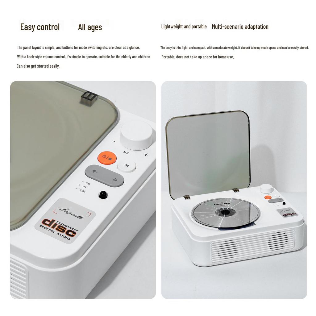 Retro Multifunctional CD Player with Two-way Bluetooth and High Fidelity Sound