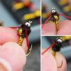 40pcs/ Box Red  Fly Fishing Lure Single Hook Dry Fly Fishing Trout Salmon Set Flies Fishing Lures