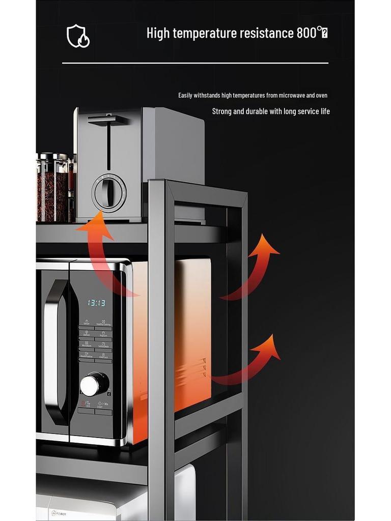 Retractable Kitchen Countertop Shelf for Microwave and Rice Cooker