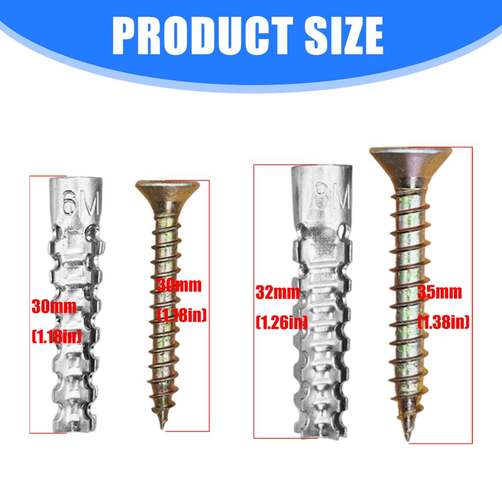50Pcs Carbon Steel Expansion Screws Concrete Wall Anchors Expansion Bolt Fastener Pipe Drilling Plug Easy To Use