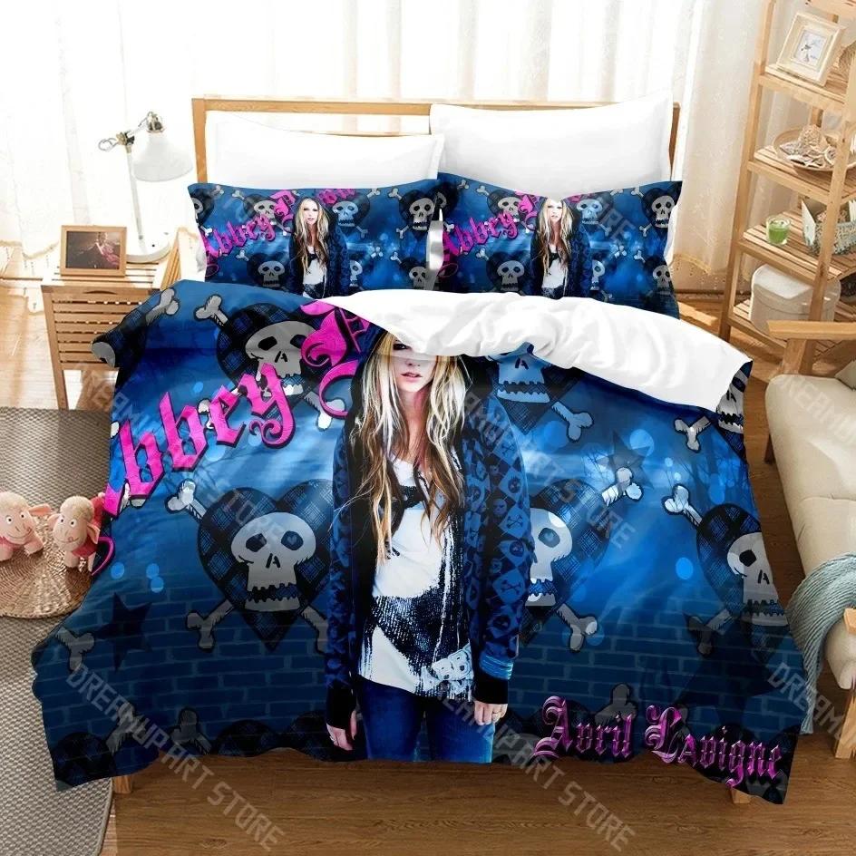 

3D Print Avril Lavigne Bedding Set Boys Girls Twin Queen Size Duvet Cover Pillowcase Bed Kids Adult Fashion Home Textileextile EU Single 90x200cm