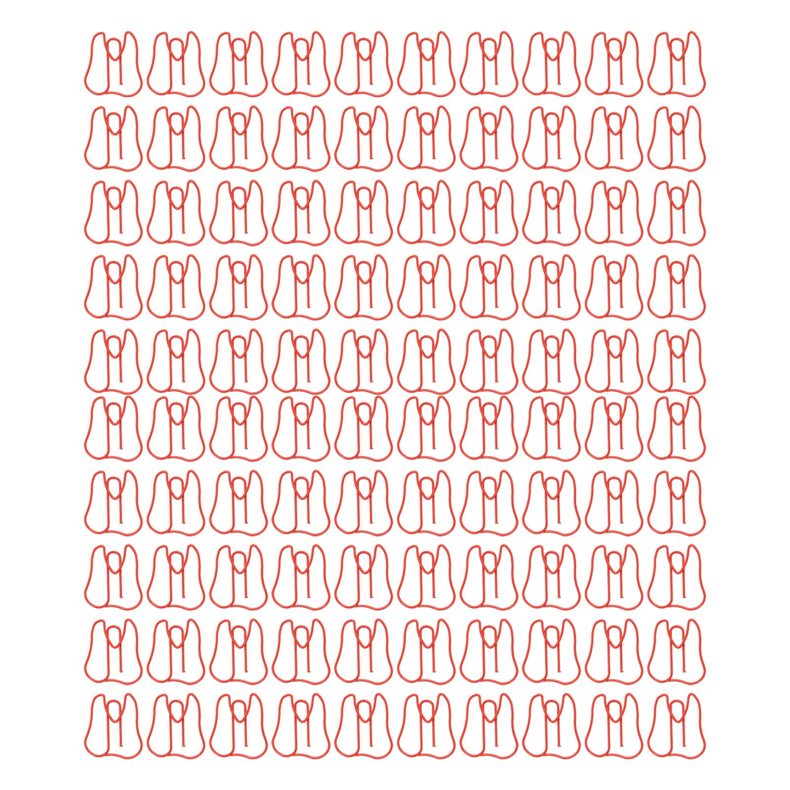 

100 шт. скрепок металлические многофункциональные бумажные зажимы портативные офисные зажимы для документов Red