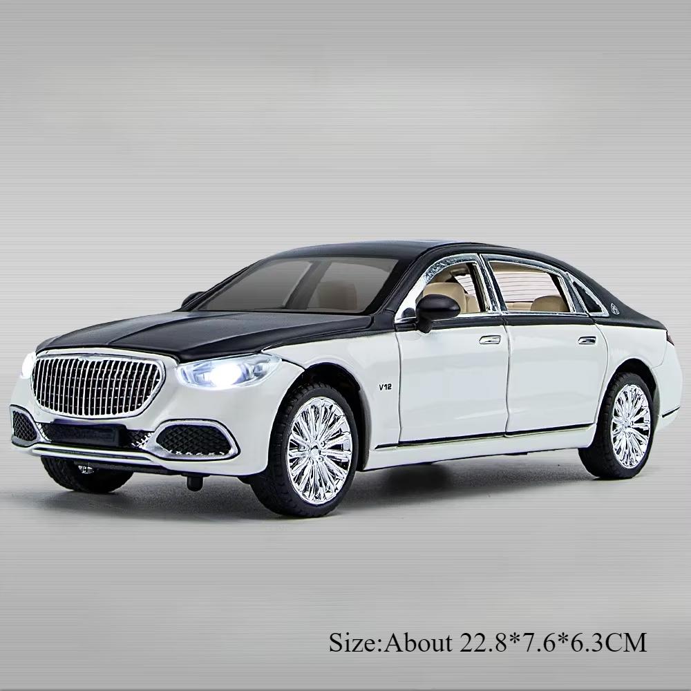 1:24 GLS600 S680 Model Diecast Alloy Toy Car Sound Light Pull Back Front Wheel Steering Door Opened Vehice Children Holiday Gift
