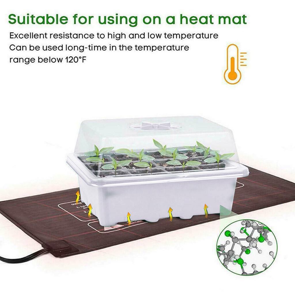 12 Seed Trays Set Rectangle Deep Root Grow Box Indoor Outdoor Cell Seedling Starter Tray Plant Pots for Bonsai Flowers Herbs