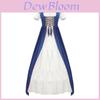 Medieval Fantasy Corset Dress For Cosplay With Batwing Sleeves And Long Skirt For Adults