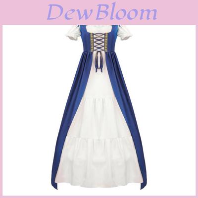 Medieval Fantasy Corset Dress For Cosplay With Batwing Sleeves And Long Skirt For Adults
