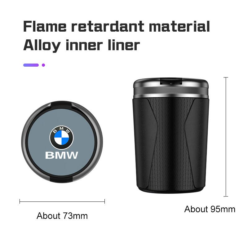 Car Ashtray With LED Light For BMW X1 X2 X3 X5 X4X6 X7 1 3 5 6 7 Series E60 E90 E70 G20 G30 G70 i7 Flame Retardant Cigarette Box