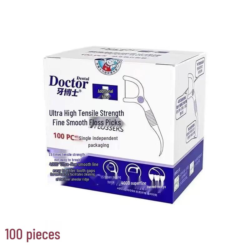 Dr. Ya Ultra-Thin Smooth Dental Floss Picks, 100 Count