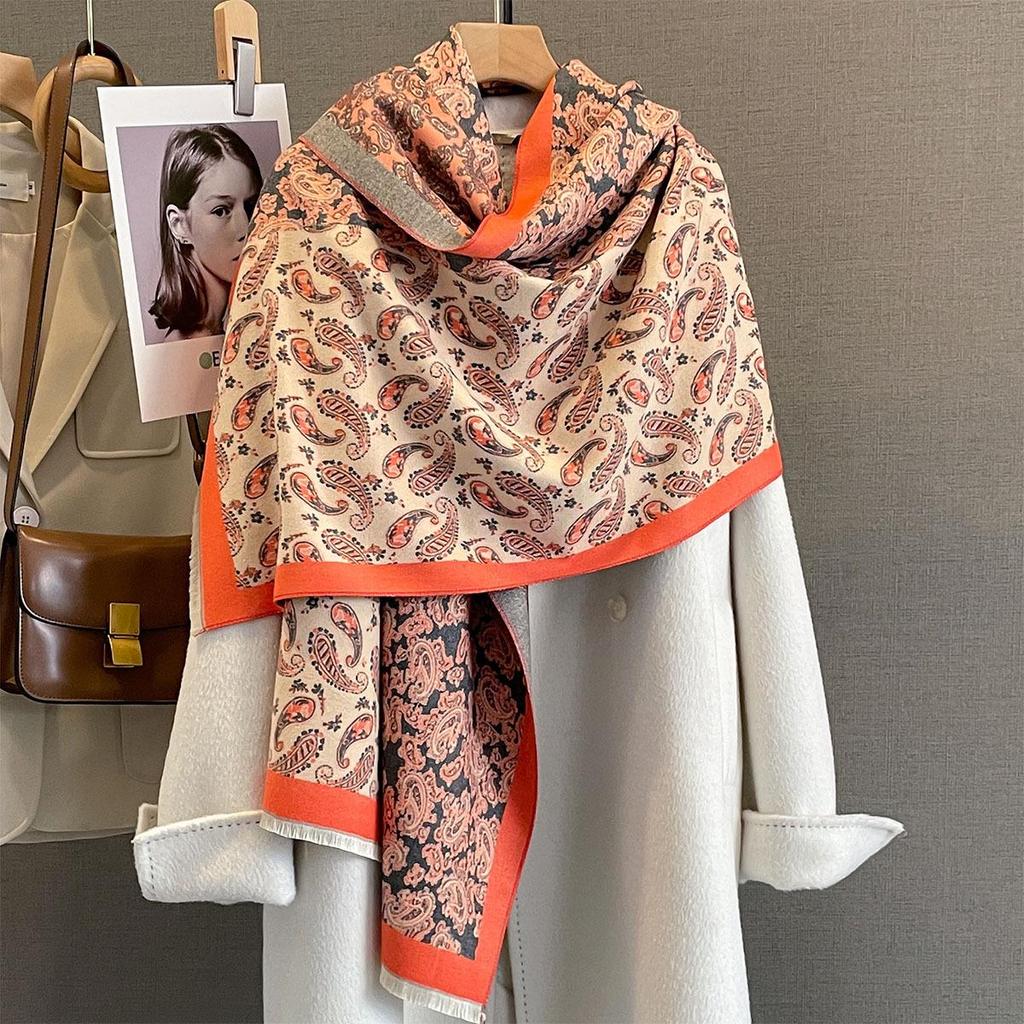 Autumn/Winter Paisley Print Cashmere-Like Scarf: Stylish, Versatile, Warm, Casual Snood